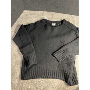 We The Free People Black Long Sleeve Sweater Top Size Small Thick Warm And Soft